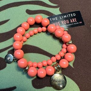 B67. The Limited Hue You Are Bracelets LOVE Coral Pink